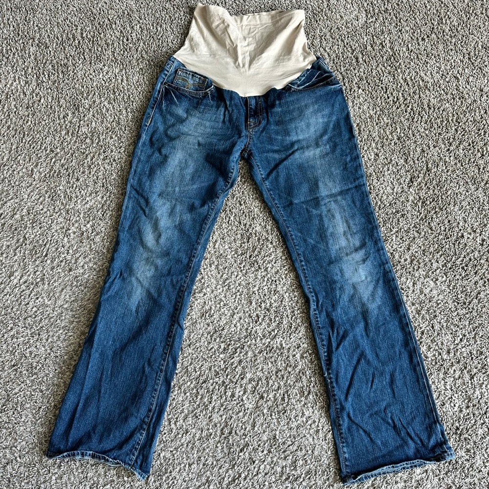 A Pea in the Pod Denim Blue Maternity Boot Cut Jeans